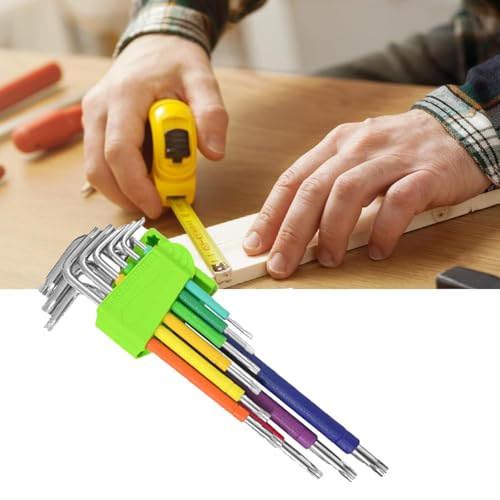 Hex Key Set, 9PCS Metric Allen Key Set, 1.5-10MM, Anti-Slip Long Ball End Hex Wrench Set Color Coding Hex Key Set (Hexagonal wrench, Long style) - color: Hexagonal Wrench, size: Long style