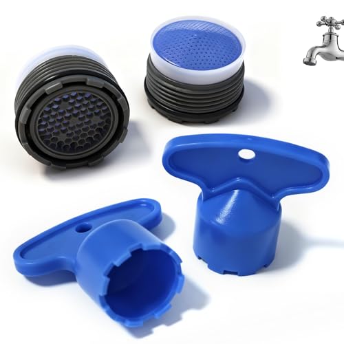 Faucet Aerator Replacement Set Compatible with Moen 180158 Faucet 18.5MM | 2 Pack Aerators Compatible with Rothbury Brantford Adler Voss Darcy Caldwell Kitchen Bathroom Sink with Key Removal Wrench