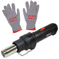 VViViD REV Professional Grade Inline Design Handheld Heat Gun for Automotive Vinyl Wrap (Heat Gun with Grey Nylon Utility Gloves) - color: Heat Gun With Grey Nylon Utility Gloves