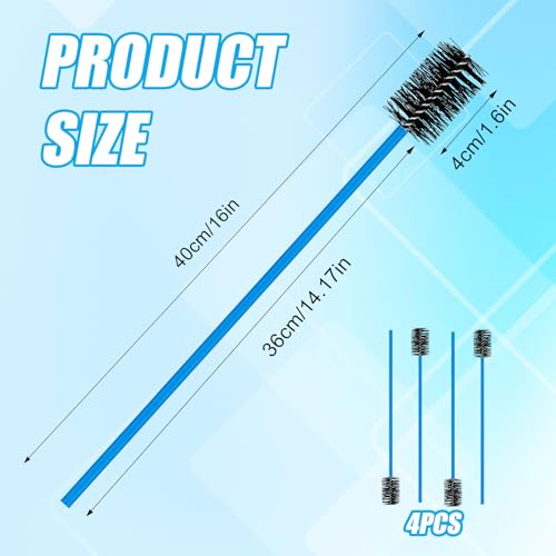 4pcs Condensate Trap Flexible Drain Brush, 16 Inch Nylon Condensate Pipe Drain Cleaning Brush Flexible Drain Tube Brush with Soft Brush Head for Dirt Clean Condensate Traps Clean