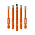 BGTEC Dry Diamond Drill Bit Set 5PCS 1/4" Tile Hole Saw & Carbide Bits - size: Set 1