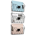 YBING Wall File Organizer, Hanging File Holder & Basket Set of 3, Black
