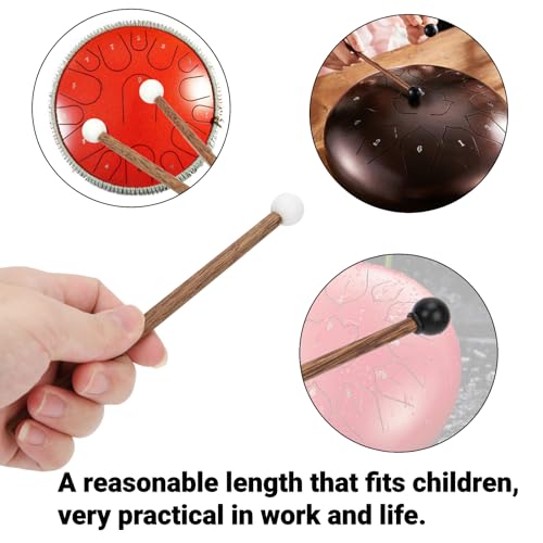 4Pcs Steel Tongue Drum Mallets with Soft Rubber Heads 6.5 Inch Gentle Mallets for Beginners Adults Practice and Healing Music