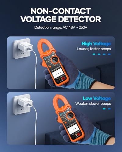 Crenova Clamp Meter Multimeter 600A AC/DC 6000Counts TRMS Electrical Tester