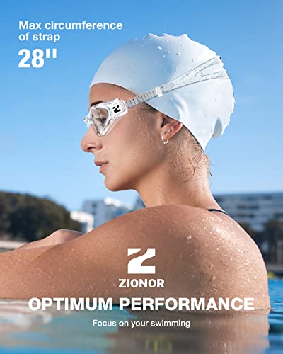ZIONOR Swim Goggles, G1 SE Swimming Goggles Anti-Fog for Adult Men Women - color: A1-clear Lens Clear Frame