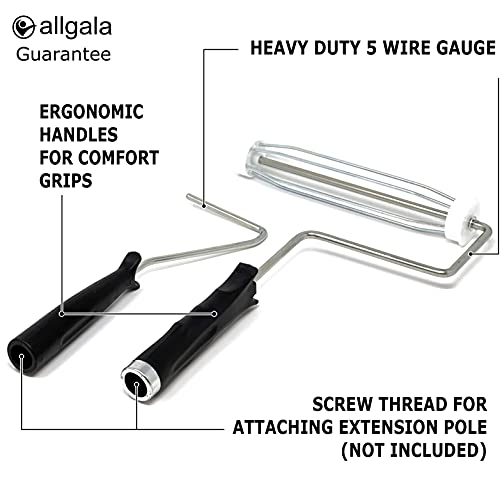 Allgala Paint Roller Kit 12-Piece Premium with Roller Frames, Covers, Steel Tray, Brush, Mixer, Masking Tape etc - TH10302 - color: 12-PC Metal