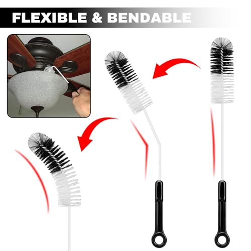 Bottle Cleaning Brush Set, 4pcs Flexible Long Handle Brushes for Bottles