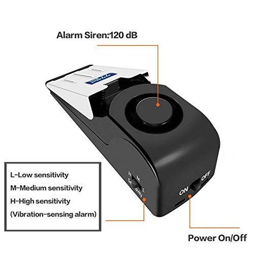ZZRUI Door Stop Alarm with 120dB Siren, Portable Wedge Door Stopper Security Alarm for Travel, Home, Apartment, Hotel, Entry Alert & Self Defense Device – 1 Pack - size: 1 Pack