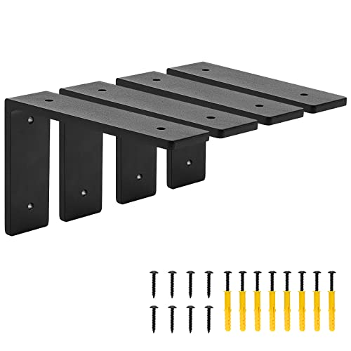 6"x 4"Shelf Brackets,L Shelf Brackets, die-cast Formation, Vertical Angle, Premium Alloy Metal Heavy Duty Shelf Bracket, high Strength Mounting Hardware Included, Corner Brace Joint,Pack of 4 - size: 6 inch x 4 inch
