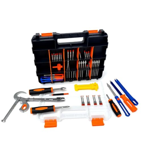 Double Side Tools Organizer, Plastic Tool Box, 34-Compartment, Double Side Storage Case Tools Box with Removable Dividers for Screws, Fishing Accessories,Bolts, Nails, Beads, Jewelry & More