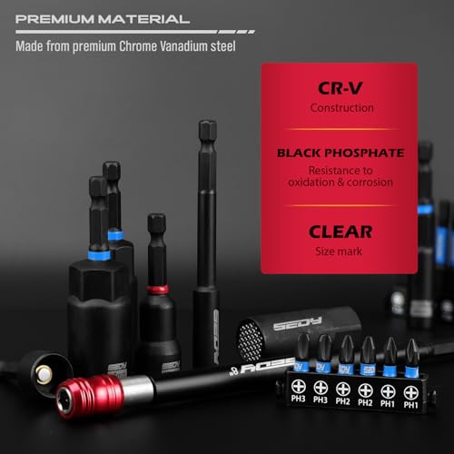 80-Piece Premium Magnetic Impact Nut Driver Set Metric & SAE with Socket Adapters, Bit Holder, Wing Nut Driver, Universal Sockets, Quick Release Extension, Power Bits - style: Multi-Use Kit