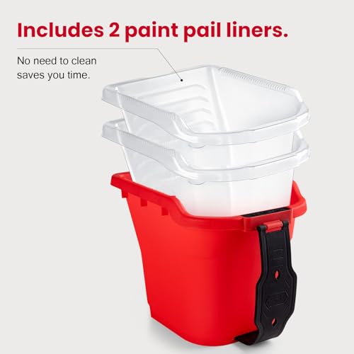Mister Rui Paint Brushes Paint Cup with Hand Held Paint Bucket Liner & Lid - size: 1PCS, 2" Short, Red Paint Cup
