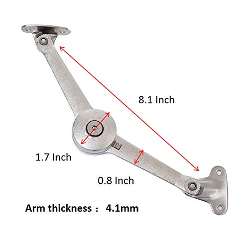Lid Stay Hinge in Satin Nickel MOYODOR Folding Lid Hinge with Soft Close, Perfect for Toy Box/Kitchen/Wardrobe/Cabinet Door, 35lb (Modern Style 1pair) - color: Modern 2pc