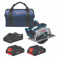 BOSCH GKS18V-22B25 18V Brushless Blade-Right 6-1/2 In. Circular Saw Kit with (2) CORE18V 4 Ah Advanced Power Batteries - style: Blade-Right w/ Battery Kit