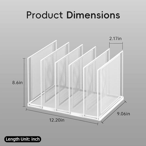 File Organizer for Desk, 5-Section Vertical File Sorter, Paper Holder Organizer Standing Metal File Folder for Office Home Classroom, White - color: White, size: 1 Pack 5-Section
