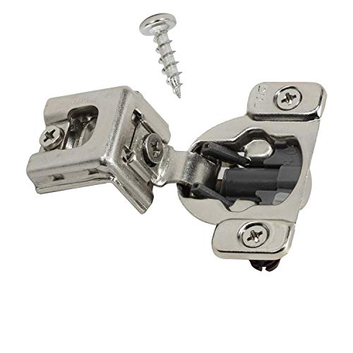 DTC 1-1/4" Overlay Soft Close 105 Degree 2 Cam Press in Face Frame Concealed Cabinet Hinge 6-Way Adjustable E8Q115NH (10 Pack) - size: 1-1/4 Inch