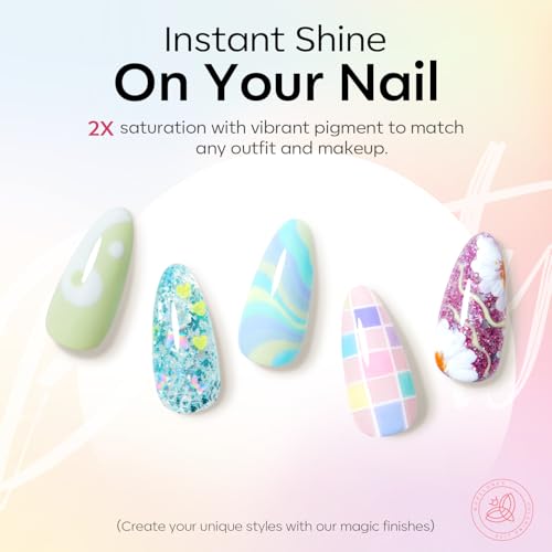 modelones Gel Nail Polish Set Neon Glitter 24PCS 20Colors Hot Pink Magenta - color: A Spring Macaron