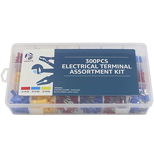 300 PCS Insulated Wire Electrical Connectors - Butt, Ring, Spade, Quick Disconnect - Crimp Terminals Connectors Assortment Kit