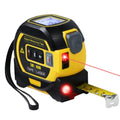 3 in 1 Digital Laser Tape Measure | Laser Level Crosshairs | 130ft/40m LCD | Laser distance measure+tape in one tool.130ft range, 16ft AutoLock, crosshairs, backlit display. Units: ft/in/m/mm/fractions. - color: Yellow/131FT/40meter
