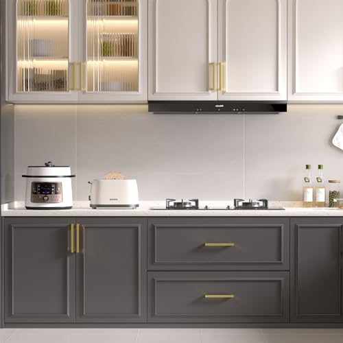Goldenwarm 3-3/4 Inch 10 Pack Gold Cabinet Handles Kitchen Drawer Pulls - color: Gold, size: 3 3/4'' Hole Center