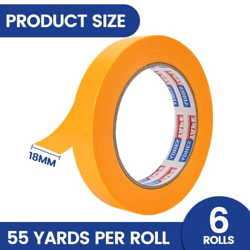 ADHES Orange Delicate Surface Washi Masking Tape Painter Tape 0.7Inch - size: 18mm x 50m