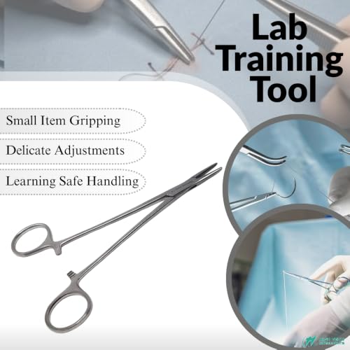 Mayo Hegar Needle Holder Driver with Cross Serrated Jaws Made of Stainless Steel Comes in Multi Position Locking Mechanism Clamping Pliers (6" - Left Handed) - size: 6" - Left Handed