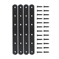 4 Pack Flat Mending Plate for Wood, ULIFESTAR Black Iron Flat Straight Brace Brackets Metal Repair Fixing Wood Brace Joining Plates Connector for Repairing Wooden Furniture with Mounting Screws - size: 8 x 0.79 x 0.12 inches