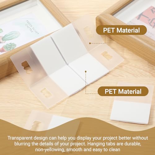 10 Pcs Picture Hanging Hooks for Picture Frames Adhesive Plastic Sawtooth Poster Hanger No Hole Picture Hanging Stick on Picture Frame Hooks for Back of Frames