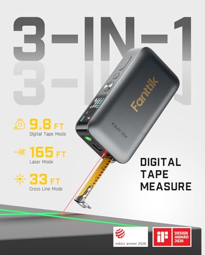 Fanttik A10 Apex 3-in-1 Digital Laser Tape Measure with Cross Line Laser