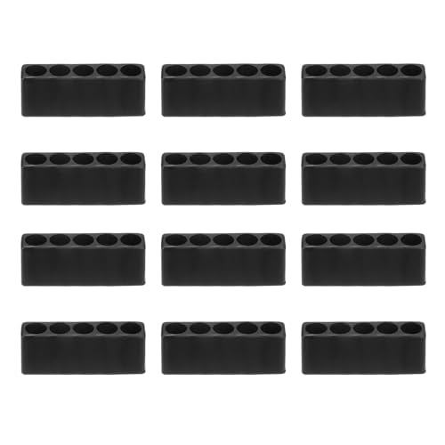 HARFINGTON 12pcs Plastic Hex Shank Screwdriver Bit Holder Organizer 5 Holes 1/4 Inch Plastic Drill Bits Storage Case for Any 1/4" Hex Shank Metal Driver Bits Use, Black - style: 5 Holes