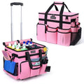 Extra Large Rolling Cleaning Caddy Bag with Wheels, Cleaning Baskets Bags with Detachable Trolley For Housekeepers , Water Resistant Cleaner Supplies Organizer with Wheels for Kitchen, Car