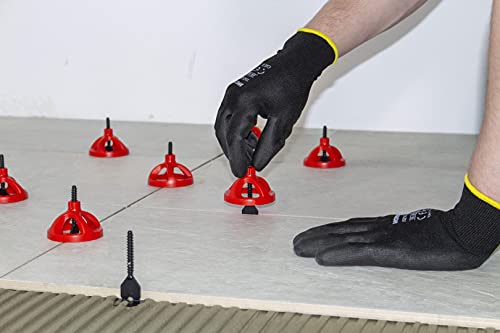 Cyclone Kit: Tile Tools & Tile Leveling System with 300 Tile Leveling Clips 1/8 and 100 Reusable Caps, Packaged in Practical Bucket for Easy Laying and Improved Finishing