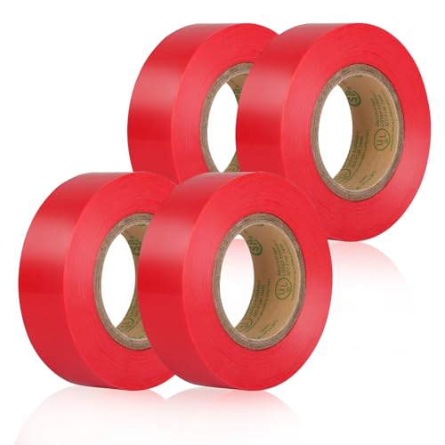 GEYYANG Red Electrical Tape, 4 Pack - color: Red