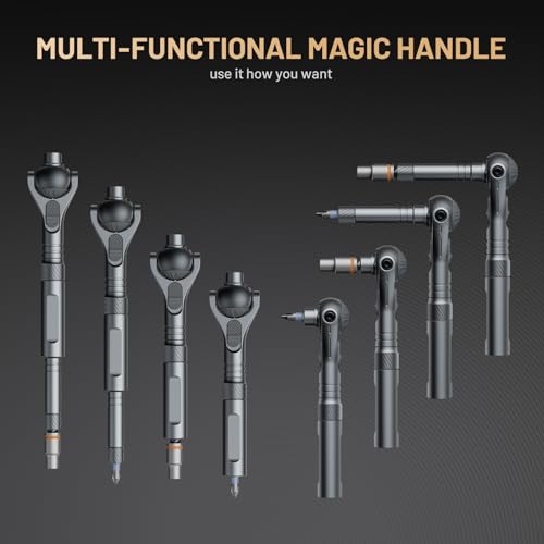 ATuMan 40 in 1 magnetic ratchet screwdriver set with Detachable Handle, 180° Ratchet Head, 45-Tooth Mechanism, Magnetic Tool Kit with Case for Computer, Electronics Repair, Ideal for Home, DIY - style: RS2- 40 in 1