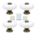 4-Pack Ceramic Round Cabinet Knob 1.3 Inch in Antique Bronze Finish - size: 1.3inch-4Pcs