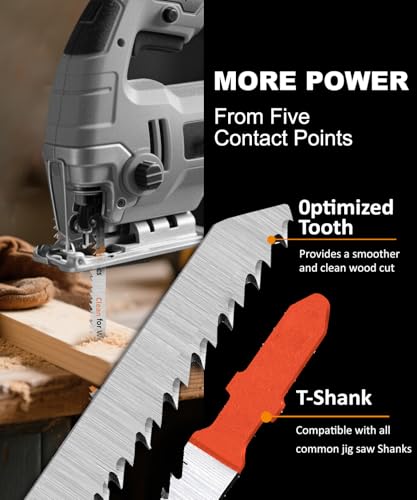BGTEC 50PCS T Shank Jigsaw Blades Set - HCS/HSS Jig Saw Blades - size: T118A-T144D, style: 50 PCS