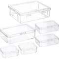 Jetec 6 Pieces Small Clear Plastic Storage Box, 4 Size - size: Mixed Sizes