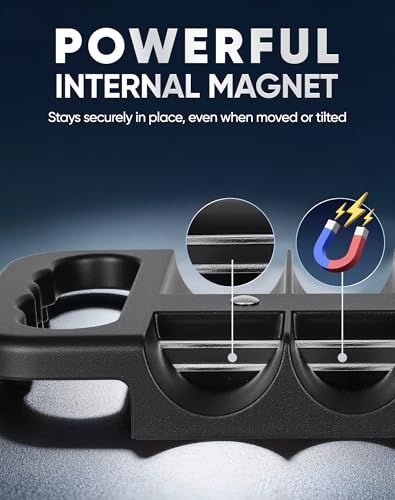 Reniteco 3-Piece Magnetic Socket Organizer Tray, for 1/2'', 3/8 '', 1/4'' Drive Metric/SAE Hold up to 76 Sockets, Heavy-Duty Socket Holder with Handle & Magnetic Base, Sockets Not Included - color: Black