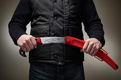FELCO F630 Pruning Saw – Full-Stroke Pull-Cut Saw for Tree Trimming, Forestry & Outdoor Use | Tree Branch Cutter | Handsaw with Chrome-Plated 13" Blade, Ergonomic Handle, Locking Sheath with Belt Loop - size: 13 in (Curved)