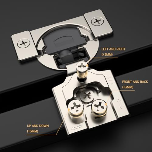 Chibery 4 Pack 1/2" Overlay 3D Soft Close Concealed Kitchen Cabinet Hinge for Face Frame Door, Pre-Assembled Easy-on Dowels, Self Closing Hidden Satin Nickel, 105° Open Concealed Stainless Steel - size: 1/2 inch Overlay