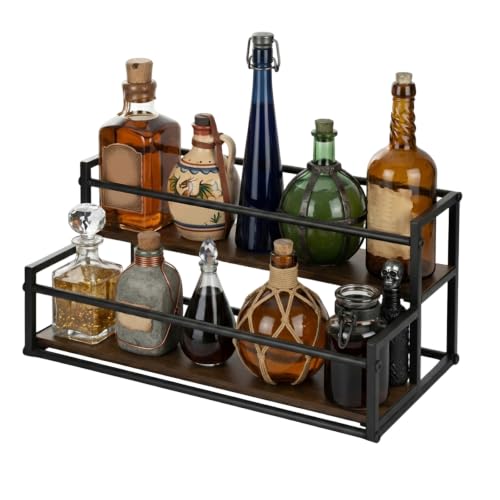 QTLCOHD 2 Tier Liquor Bottle Display Shelf