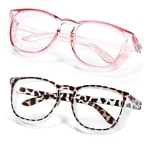 Safety Glasses Goggles for Women Girls Anti Fog Protective Eyewear Glasses - color: Pink +Tortoise