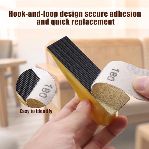ZEHIQ 3.5"x1" Mini Detail Hand Sanding Block and 60Pcs Sandpaper Assortment - style: 60 Pieces + Sander