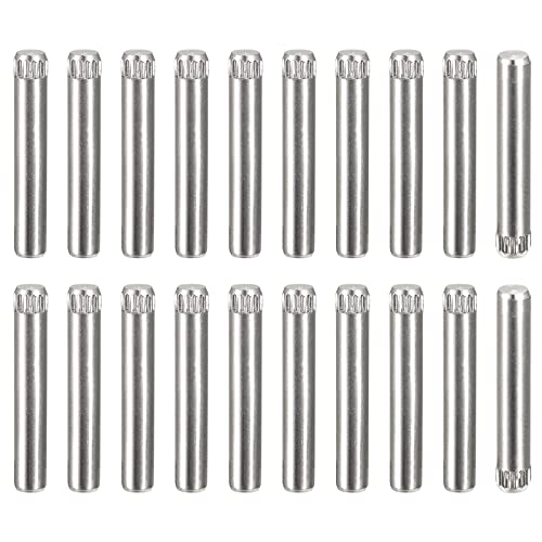 uxcell 4x28mm 304 Stainless Steel Dowel Pins, 50Pcs Knurled Head Flat Chamfered End Dowel Pin, Wood Bunk Bed Shelf Pegs Support Shelves Fasten Elements - size: 4x28mm