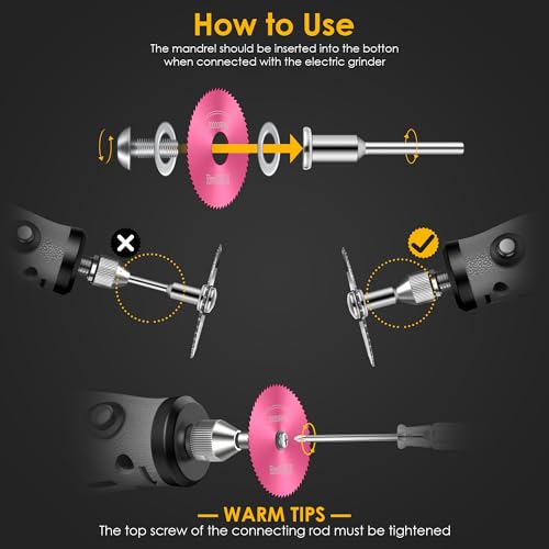 44 Pcs Pink Cutting Wheel Set Compatible with Plastic for Rotary Tool - color: Pink