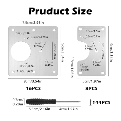 22PCS Cabinet Door Hinges, Stainless Steel Door Hinge Repair Kit Plate with Mounting Screws, Large Hinge Repair Board for Kitchen Cabinet, Cupboard Doors and Furniture