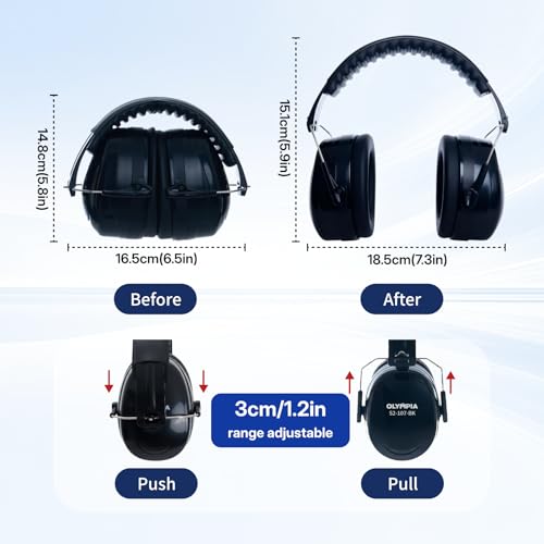 NORTHSKY Ear Muffs for Noise Reduction, Hearing Protection Ear muffs, 22-26dB NRR Over-the-Head/Cap-Mounted Safety Ear Muffs - style: Over-the-head