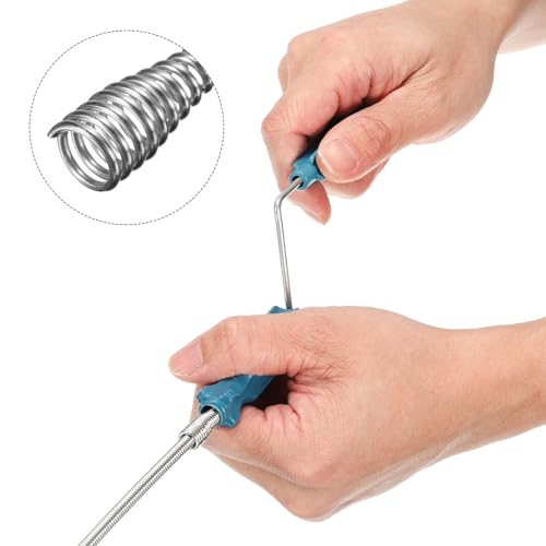 HARFINGTON Drain Augers 5ft Stainless Steel Hair Drain Cleaner Tool Blue - color: Blue, size: 1.4m