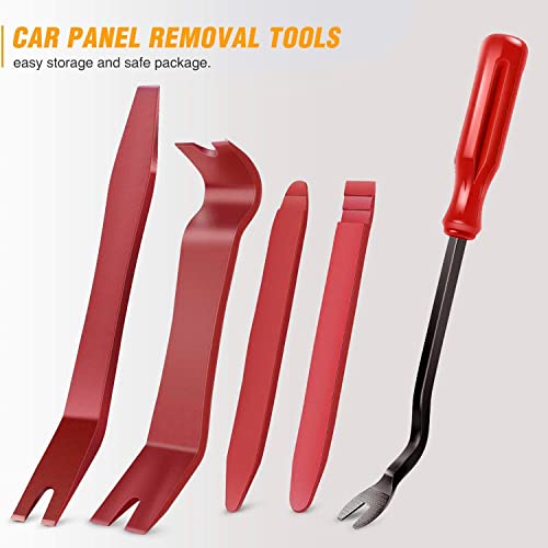 GOOACC 5 PCS Nylon Auto Trim Removal Tool Kit No-Scratch - color: Red, size: 5Pcs