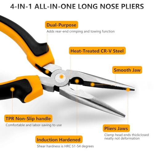 5-Piece CR-V Tool Set, Needle Nose Pliers & Magnetic Screwdrivers